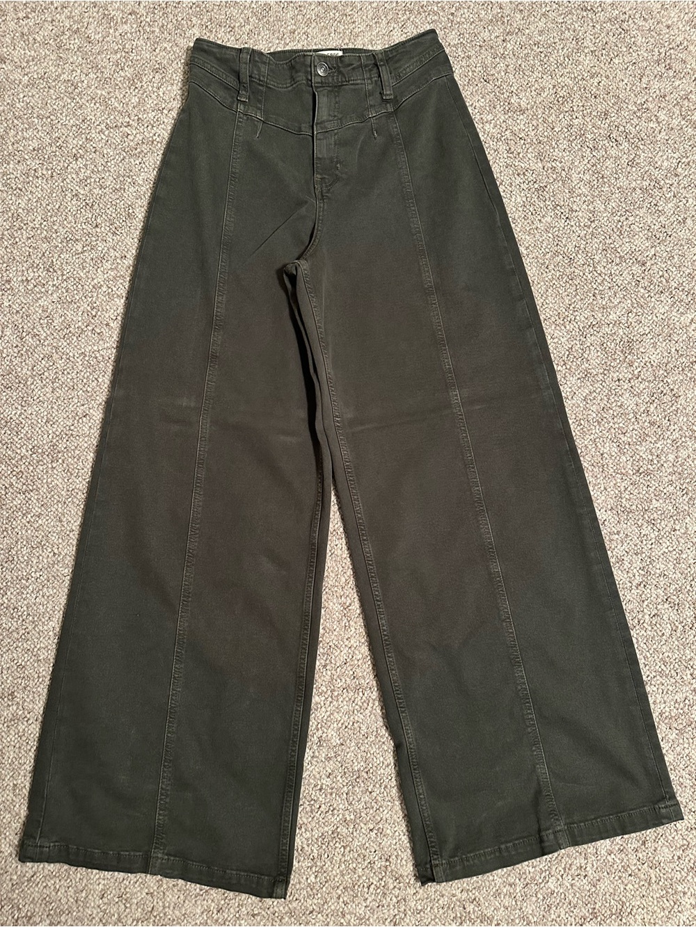 We The Free Olive Green High-Rise Trousers